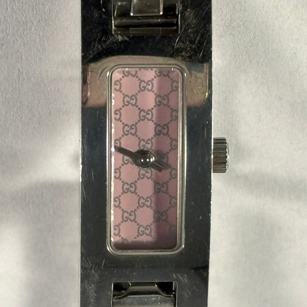 GUCCI 3900L Pink G-LINK Women's Quartz Analog Stainless Bracelet Watch